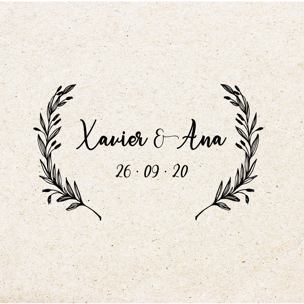 Sello para Boda Personalizado "Laurel"