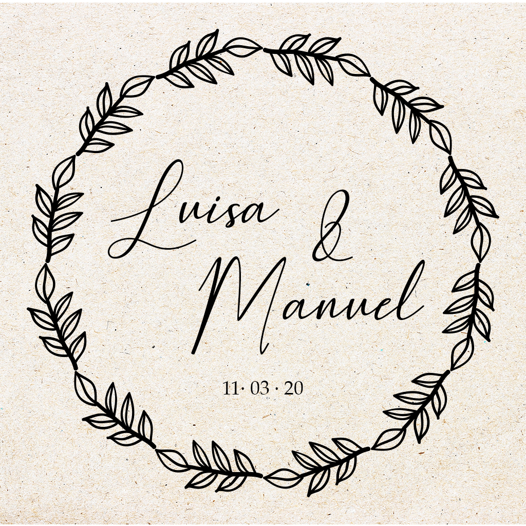 Sello para Boda Personalizado "Guirnalda"