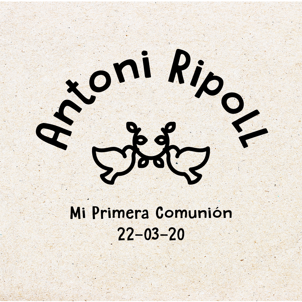 Sello para Comunión Personalizado "Mini Palomas"