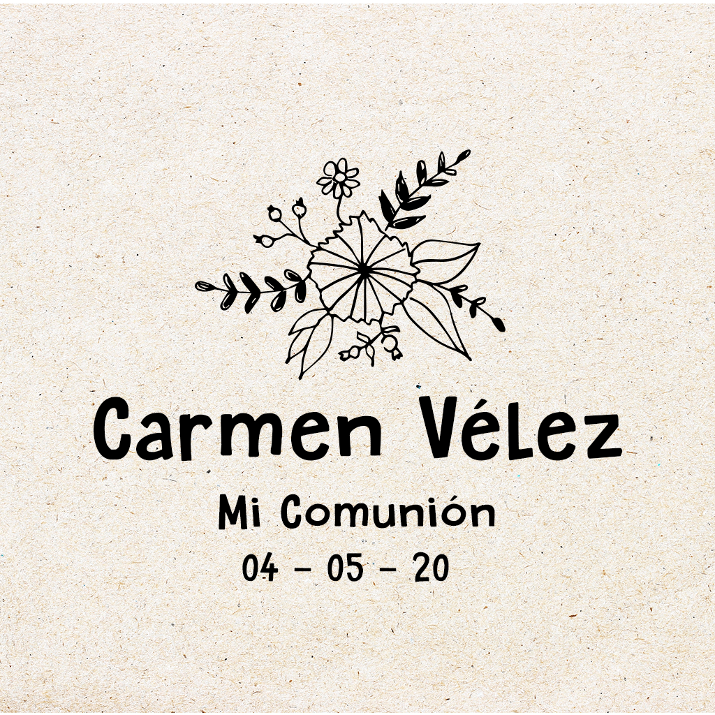 Sello para Comunión Personalizado "Flores" 1 Sello para Comunión Personalizado "Flores"