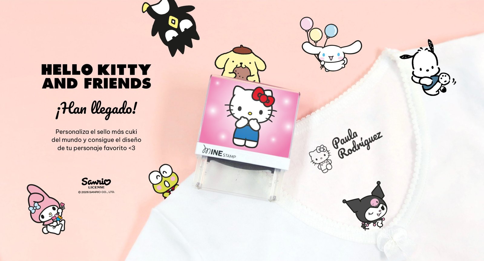 Hello Kitty Sanrio Sello Personalizado Ropa